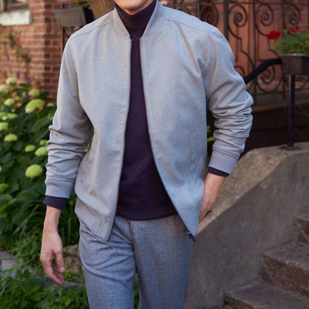 RW&CO Grey Brushed Bomber Jocket